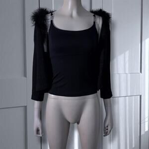 Vintage y2k faux fur trim